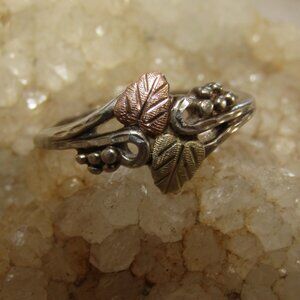 Vintage Sterling & Black Hills Gold Ring